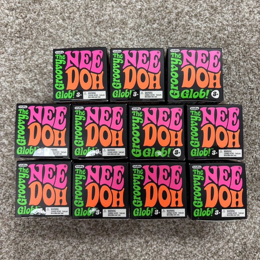 Schylling NeeDoh Groovy Glob LOT OF 11 Pink Blue Orange Purple Green Full Set